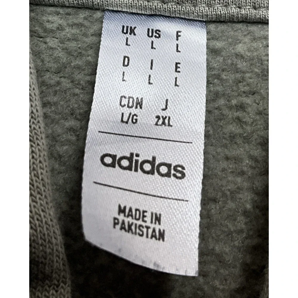 Adidas Mens Light Green Long Sleeve Pullover Hoodie Size L